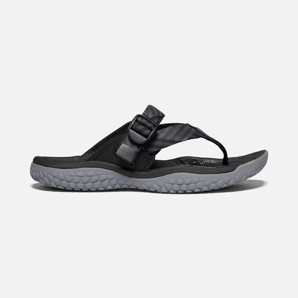 Keen Sandaal Dames Zwart/Grijs - Solr Toe Post Sandal - 48521-GUXE